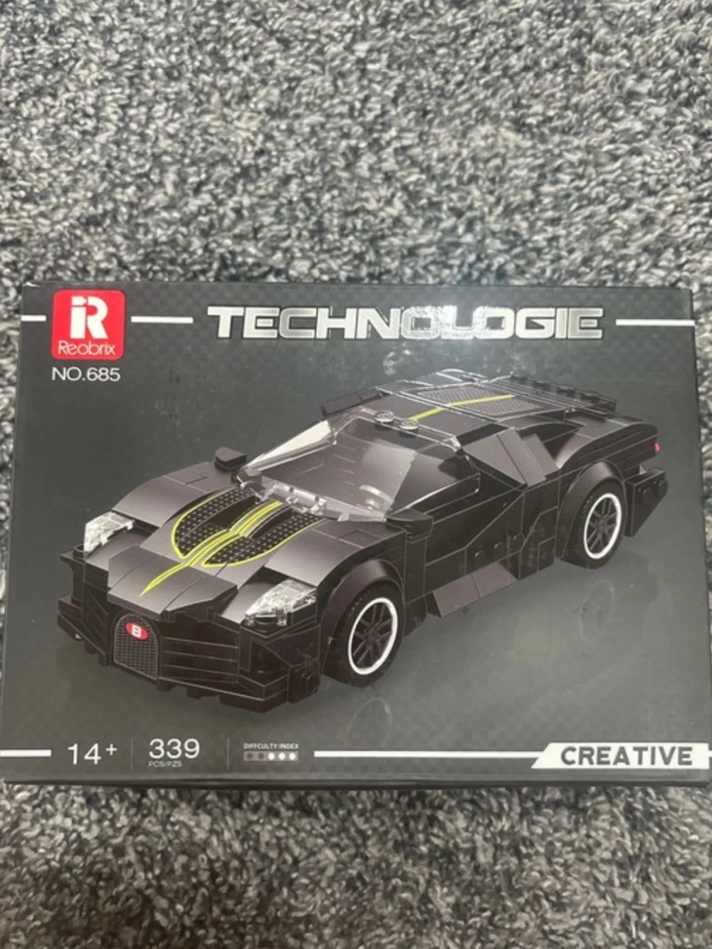 Reobrix Technologie Black Sports Car Building Set - 339 piece